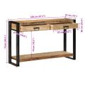 vidaXL Konzolový stôl Hnedá 120 x 33 x 75 cm Masívne mango drevo