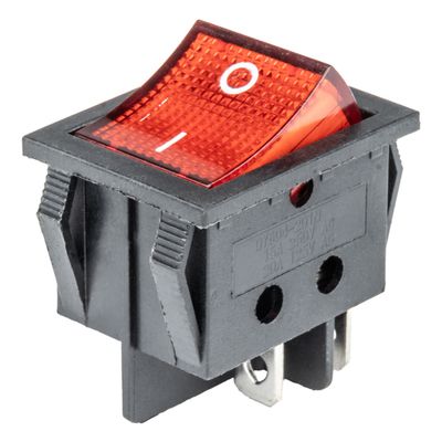 Obdĺžnikový vypínač 12/230V (s červeným podsvietením) BU02
