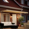 vidaXL Ručná vysúvacia markíza s LED 4,5 × 3 m 100% polyester a hliník
