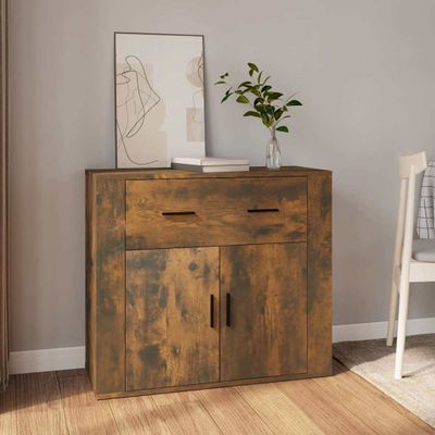 vidaXL Komoda dymový dub 80x33x70 cm spracované drevo