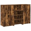 vidaXL Recepčný stôl dymový dub 155x50x103,5 cm kompozitné drevo