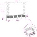 vidaXL Vyvýšený záhon s mriežkou a strechou Hnedá 203 x 40 x 127 cm PP