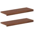 vidaXL Parapety 2 ks Tmavohnedá 70 x 25 x 2 cm Masívne dubové drevo