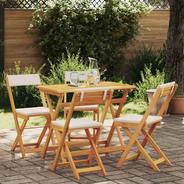 vidaXL Bistro súprava 5 pcs Prírodný olej Pevné akáciové drevo