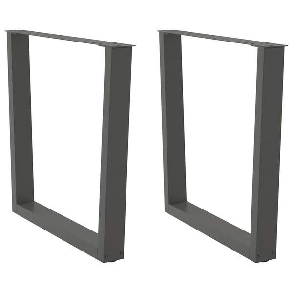 vidaXL Nohy k jedálenskému stolu v tvare V, 2 ks, antracitové, 80 x (72-73,3) cm, oceľ