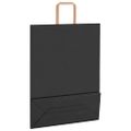 vidaXL Papierové tašky 250 ks s rúčkami, čierna, 32x12x42 cm