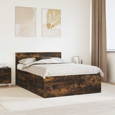 vidaXL Rám postele Dymová dub 150 x 200 cm Kompozitné drevo