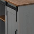 VidaXL Príborník HALDEN s posuvnými dverami Sivá Masívne drevo