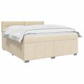 vidaXL Posteľ boxspring s matracom Krémová 140 x 200 cm Látka