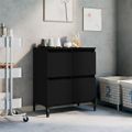vidaXL Komoda čierna 60x35x70 cm spracované drevo