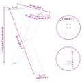 vidaXL Nohy konferenčného stolíka v tvare X, 2 ks, antracitové, 50 x (42-43) cm, oceľ