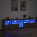 vidaXL Komoda s LED svetlami sivá sonoma 283x37x67 cm