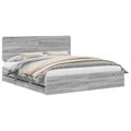 vidaXL Rám postele Sivý Sonoma 200 x 200 cm Inžinierske drevo