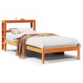 vidaXL Posteľný rám s čelom voskovo hnedý 75x190 cm borovicový masív