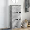 vidaXL Botník betónovo sivý 60x21x125,5 cm kompozitné drevo