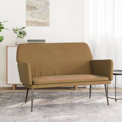 vidaXL Lavička hnedá 108x79x79 cm zamat