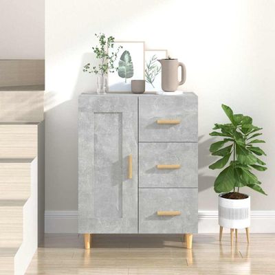 vidaXL Komoda betónovo sivá 69,5x34x90 cm spracované drevo