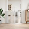 vidaXL Brána pre psa skladacia 2 panely biela 160 cm topoľové drevo