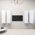 vidaXL TV skrinky 4 ks, biele 30,5x30x110 cm, kompozitné drevo