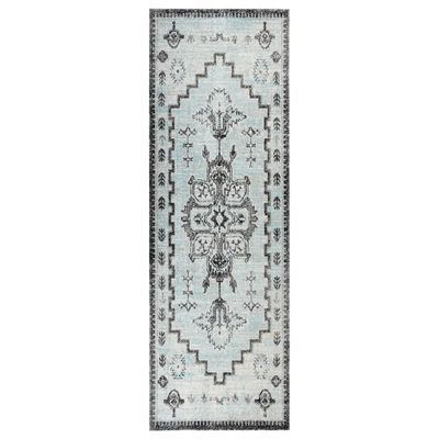 vidaXL Vonkajší koberec hladké tkanie 80x250 cm zelený a sivý