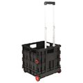 vidaXL Vozík Čierna a červená 35 x 39 x 92 cm PP a elastomér