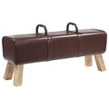 vidaXL lavička Tmavohnedá 110 x 30 x 45 cm Skutočná koža