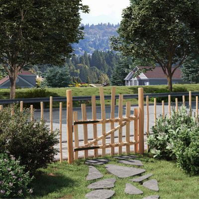vidaXL Zakrytá brána 100 x 90 cm Impregnované Lieskové Dřevo Prírodná
