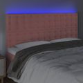 vidaXL Čelo postele s LED ružové 160x5x118/128 cm zamat