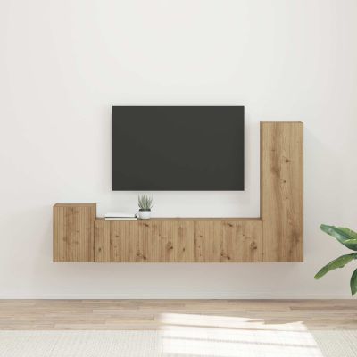 vidaXL Zostava TV skriniek 4 pcs Remeselný dub Kompozitné drevo