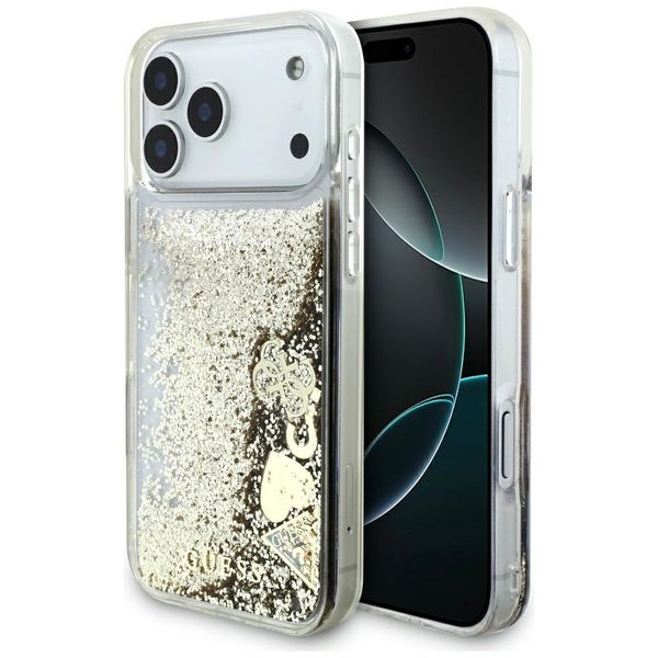 Puzdro Guess Liq. Glitter 4 Charms pre iPhone 17 Pro Max zlaté