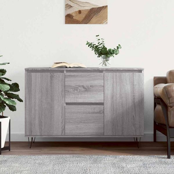 vidaXL Komoda sivý dub sonoma 101,5x35x70 cm kompozitné drevo