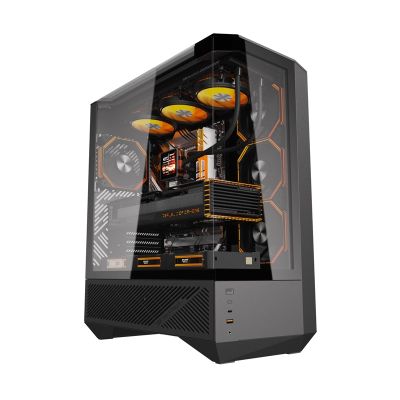 Počítačová skriňa Darkflash DY460 (čierna) + 4 ventilátory ARGB