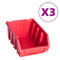 vidaXL 34 -dielna úložná súprava s nástennými panelmi červeno-čierna