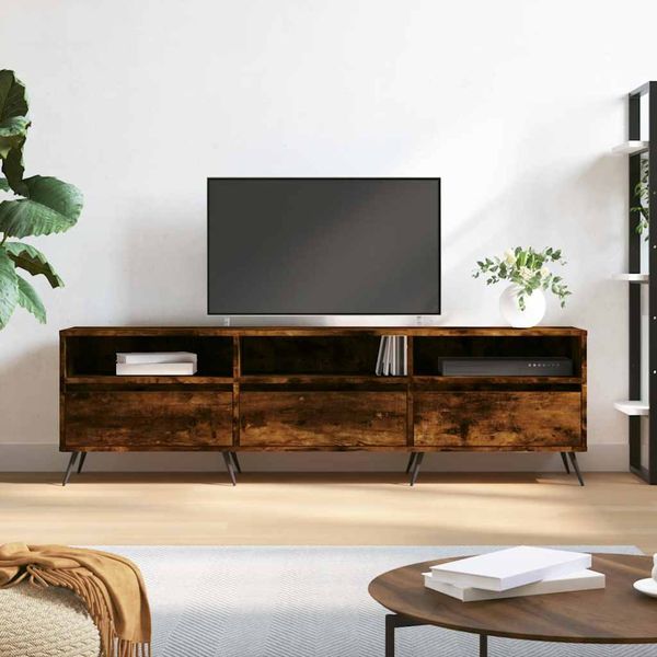 vidaXL TV skrinka dymový dub 150x30x44,5 cm kompozitné drevo