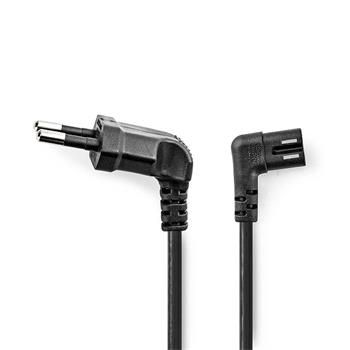Nedis CEGL11055BK50 - Napájací Kábel | Euro Zástrčka – IEC-320-C7 | 5 m | Uhlový | Uhlový Ľavý | Čierna Kábel, napájací, 250V, 2,5A, uhlový konektor IEC-320-C7, uhlový Euro konektor, 5m, čierny