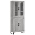 vidaXL Vysoká skrinka sivý dub sonoma 69,5x34x180 cm spracované drevo
