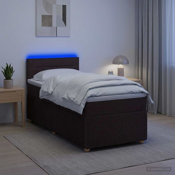 vidaXL Posteľ boxspring s matracom Tmavohnedá 90 x 190 cm Látka