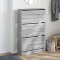 vidaXL Botník sivý dub sonoma 80x21x125,5 cm spracované drevo