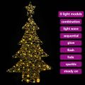 vidaXL Vianočný stromček 120 LED Teplá biela 150 cm Ratan