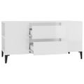 vidaXL TV skrinka lesklá biela 102x44,5x50 cm spracované drevo