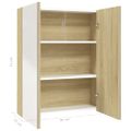 vidaXL Kúpeľňová zrkadlová skrinka 60x15x75 cm MDF biela a dubová