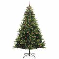 vidaXL Umelý skladací vianočný stromček 300 LED diód Zelená 240 cm