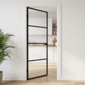 vidaXL Domové dvere 83 x 201,5 x 3,5 cm Hliník a tvrdené sklo