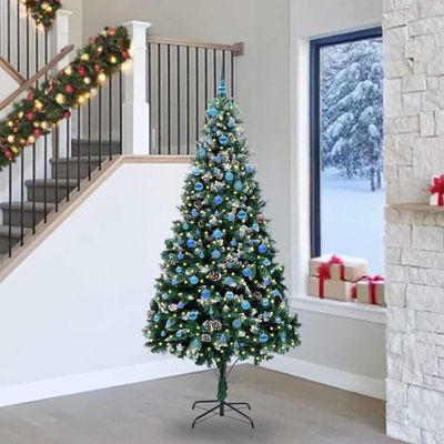 vidaXL Umelý vianočný stromček Zelená 240 cm PVC a Oceľ a Plast