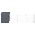 vidaXL Búda pre psa so strechou antracitová 117x405x123 cm pozin. oceľ