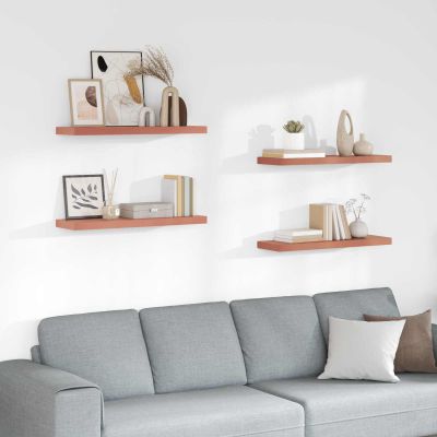 vidaXL Stenná polica 4 pcs Červená 90 x 23,5 x 4 cm Kompozitné drevo