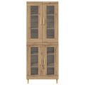 vidaXL Highboard Remeselný dub 69,5 x 34 x 180 cm Kompozitné drevo