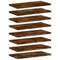 vidaXL Nástenné police 8 ks dymový dub 40x20x1,5 cm kompozitné drevo