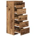 vidaXL Komoda so zásuvkami, staré drevo 37,5x35x99cm, kompozitné drevo