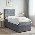 vidaXL LED boxspring posteľ s matracom Tmavosivá 80 x 200 cm Zamat